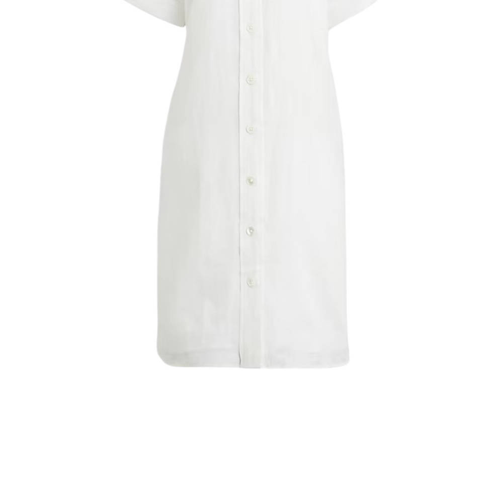J.Crew Capitaine Shirtdress in Linen in White Color Size Large - Picture 3 of 14